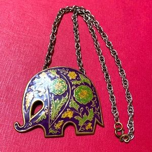 🖤India 💕Big elephant 🐘 pendant vintage necklace